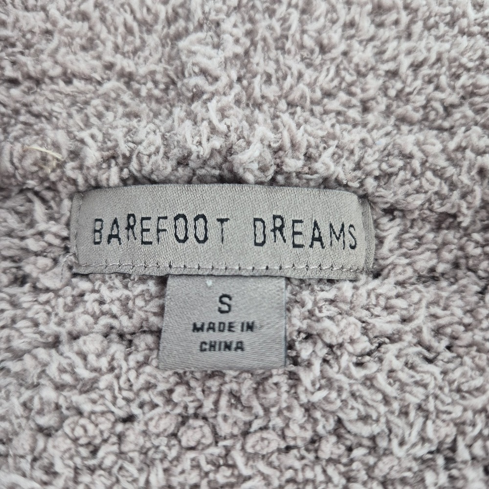 Barefoot Dreams CozyChic Boucle Welt Pocket Cardigan Sweater Taupe Sz S - Picture 7 of 11